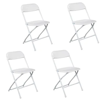 4pcs Injection Molding Classic Garden Plastic Folding Chair White view 8