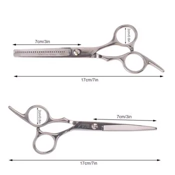 Hair Cutting Scissors Set, 6 Inch Hairdressing Thinning Shears for Hair Cutting for Women, Men, Kids - Silver view 2