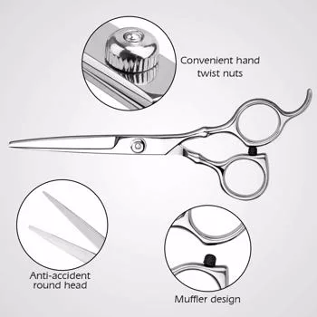 Hair Cutting Scissors Set, 6 Inch Hairdressing Thinning Shears for Hair Cutting for Women, Men, Kids - Silver view 3