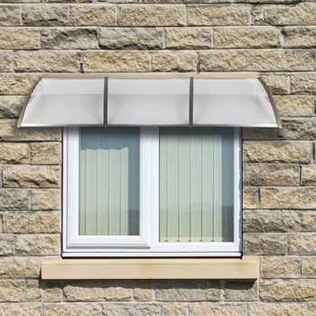 HT-300 x 100 Household Application Door & Window Rain Cover Eaves Transparent Board & Gray Holder