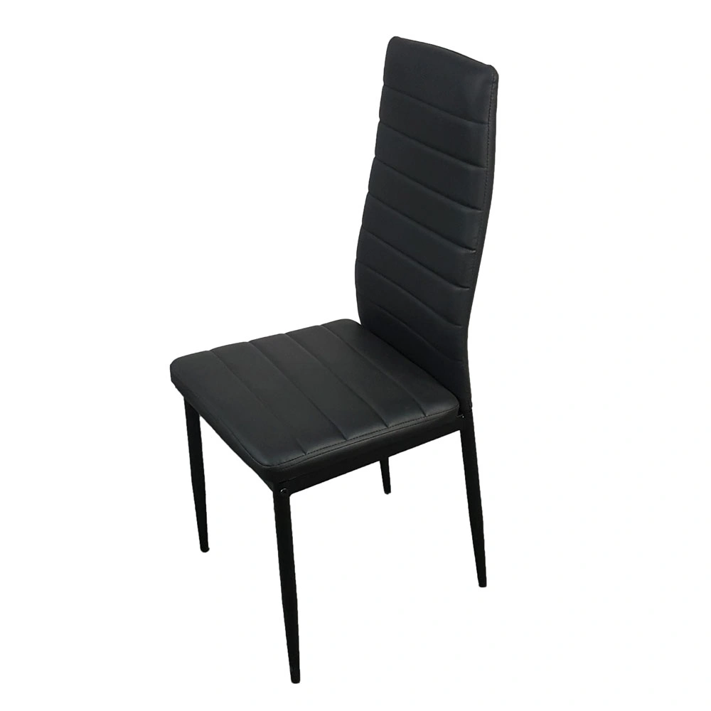 4pcs Elegant Assembled Stripping Texture High Backrest Dining Chairs Black(Replace encoding:13028198-18410366) view 2