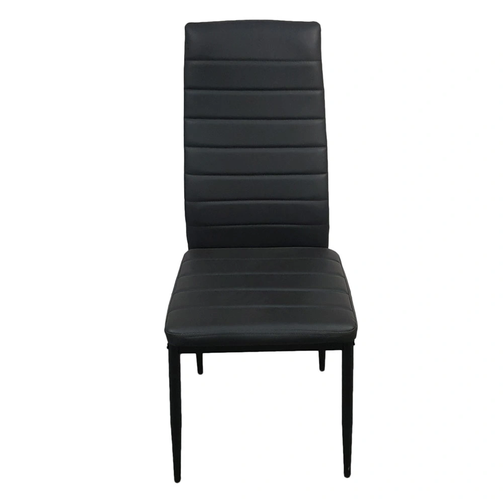 4pcs Elegant Assembled Stripping Texture High Backrest Dining Chairs Black(Replace encoding:13028198-18410366) view 3
