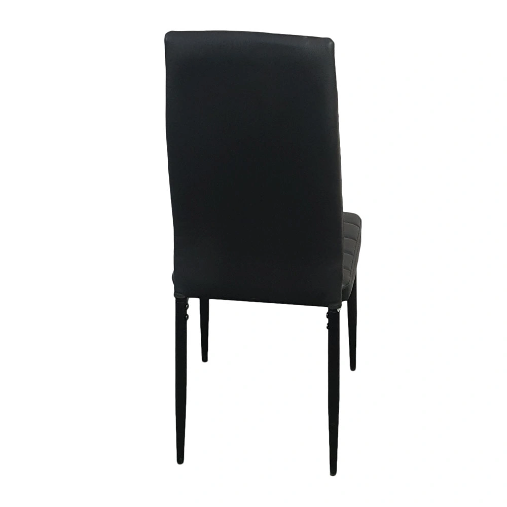 4pcs Elegant Assembled Stripping Texture High Backrest Dining Chairs Black(Replace encoding:13028198-18410366) view 5