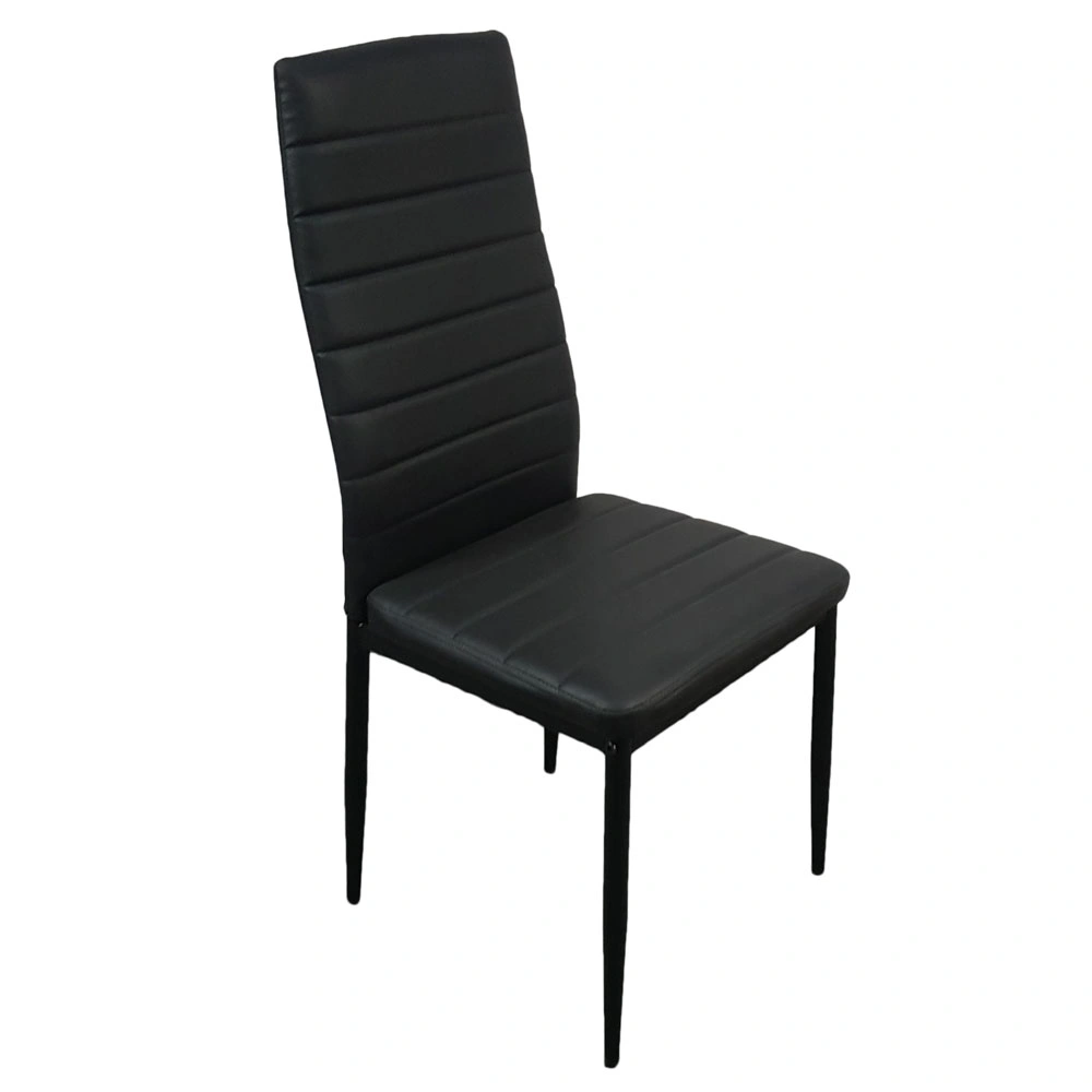 4pcs Elegant Assembled Stripping Texture High Backrest Dining Chairs Black(Replace encoding:13028198-18410366) view 6