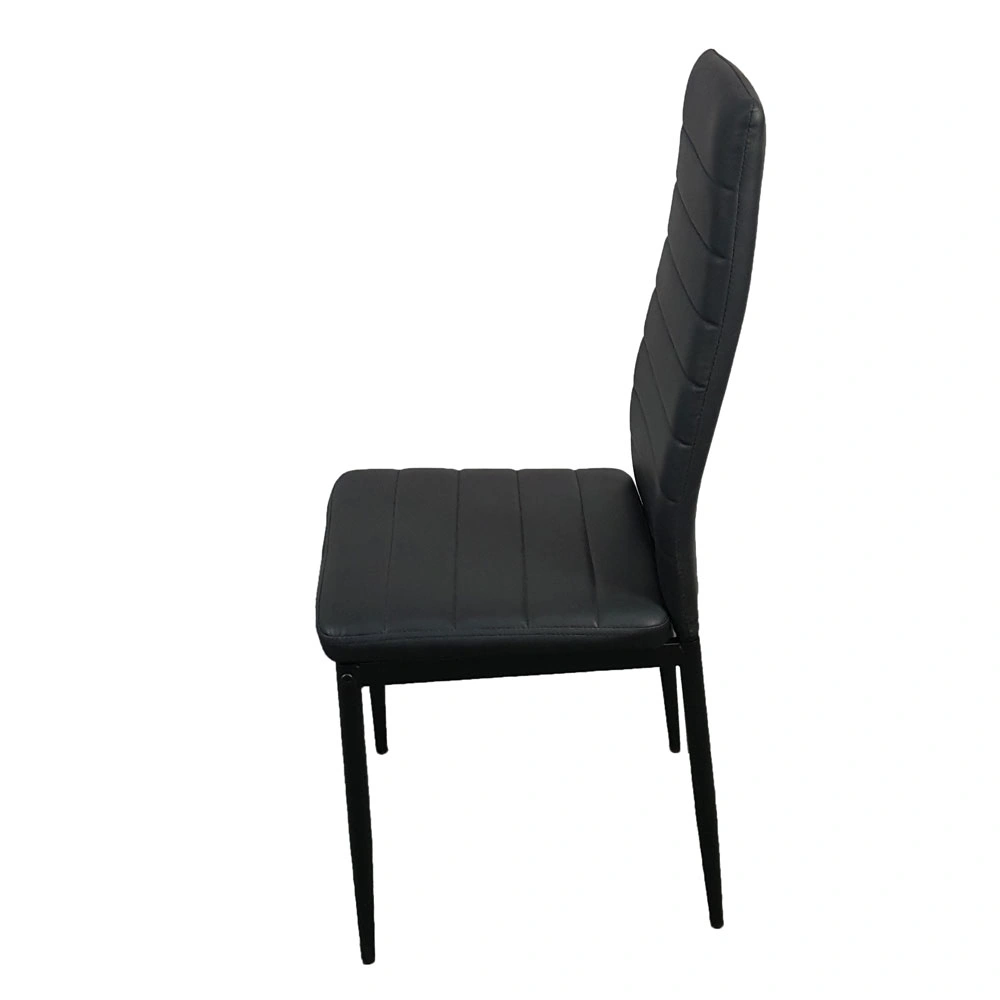 4pcs Elegant Assembled Stripping Texture High Backrest Dining Chairs Black(Replace encoding:13028198-18410366) view 7