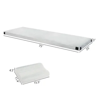 75"D x 25"W x 3"H Memory Foam Camping Mattress view 8