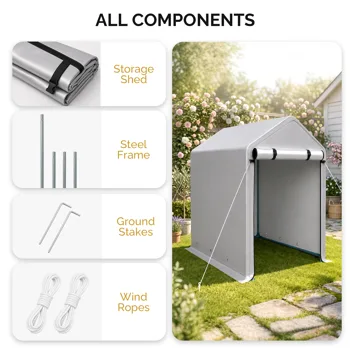 3x6 FT Storage Shed, Heavy Duty Bike Tent view 4
