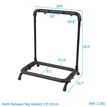 3-Slot Guitar Holder Rack Stand Black view 6
