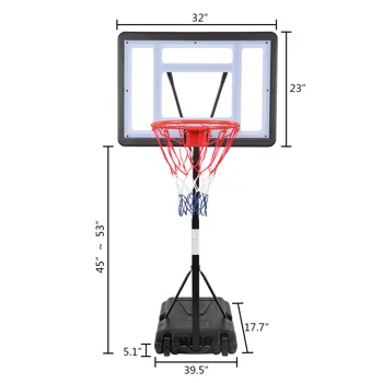 HY-B064S Portable Movable Swimming Pool PVC Transparent Backboard Basketball Stand (Basket Adjustment Height 1.15m-1.35m) Maximum Applicable For 7 # Ball view 2