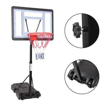 HY-B064S Portable Movable Swimming Pool PVC Transparent Backboard Basketball Stand (Basket Adjustment Height 1.15m-1.35m) Maximum Applicable For 7 # Ball view 8