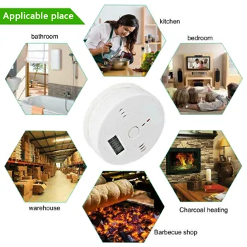(4 Pack)LCD Display CO Carbon Monoxide Gas Detector Device Home Safety Alarm Detector (US Logistics only For USPS.TK/TMEU only For self-pickup) Platform policies vary; relevant qualifications are attached via link, please do not list products without view 6