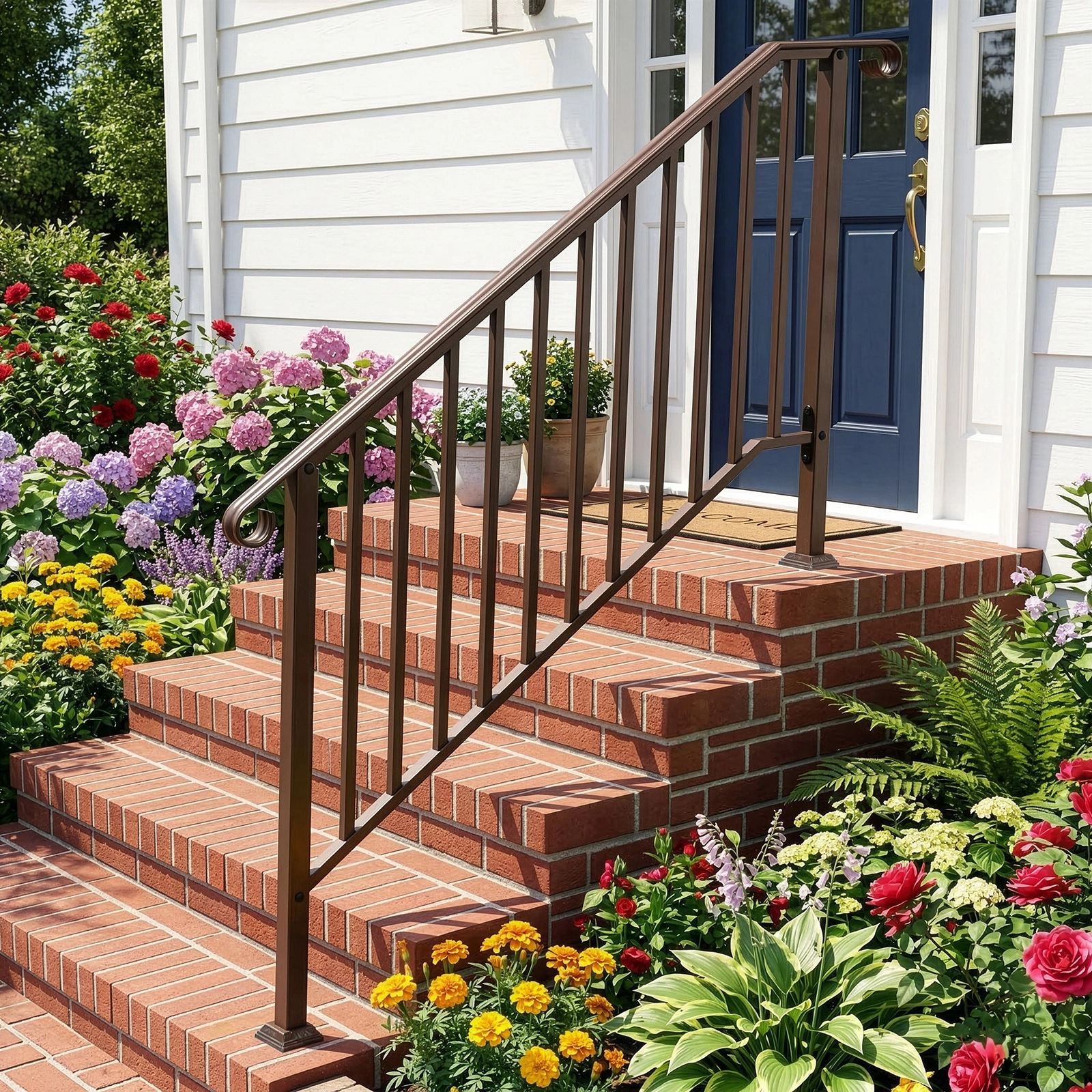 Outdoor 4 Level Iron Handrail Copper view 7