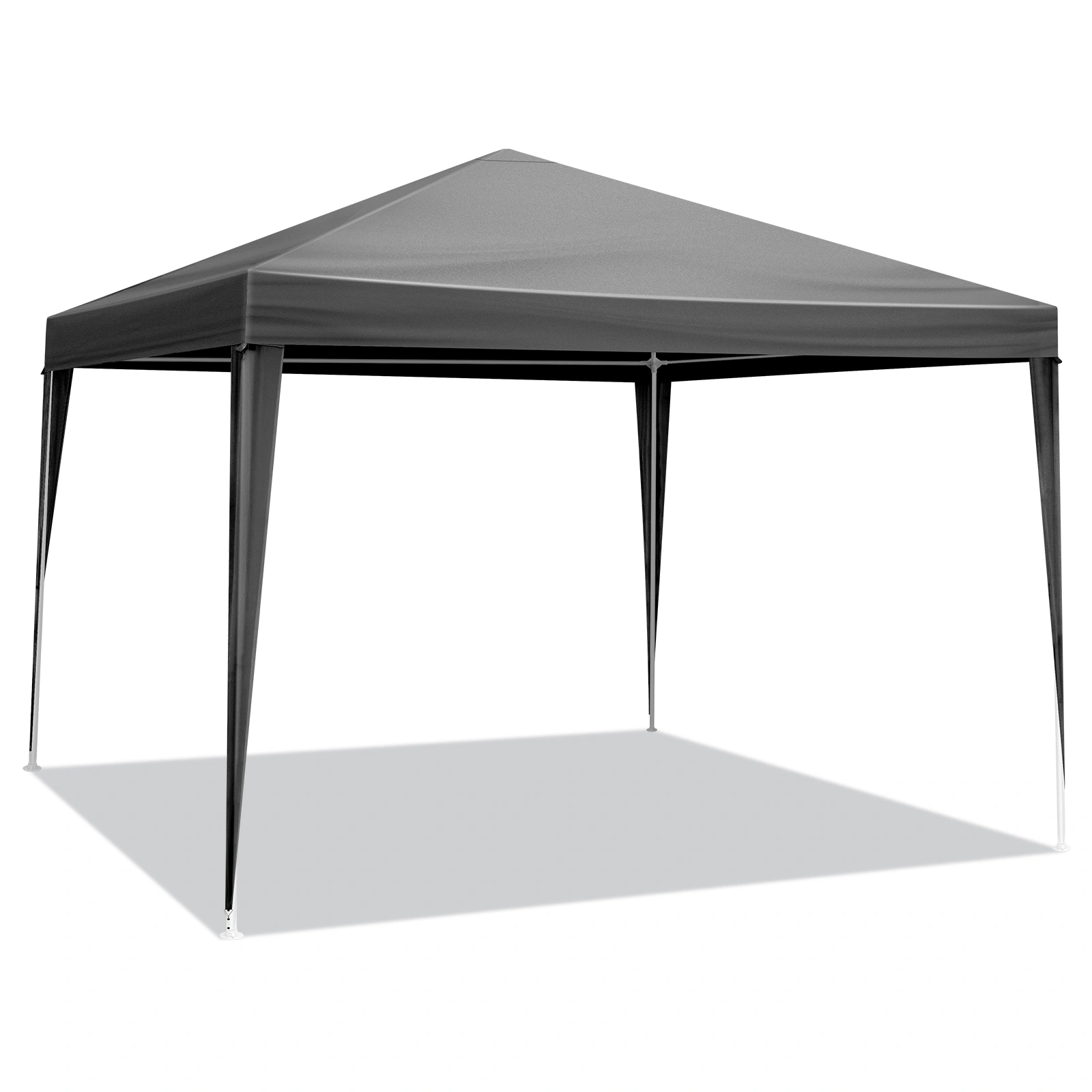 10×10ft Black Outdoor Canopy Gazebo with 4 Removable Side Panels, 2 Zipper Doors and 2 Mesh Windows, Heavy Duty PE Cloth, Powder Coated Iron Pipes for Backyard Party Camping view 7