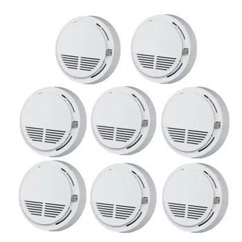 (8 Pack) Smoke Alarm Detector Home Fire Safety Sensor Alert Battery Included (US Logistics For USPS/DHL/Fedex/UPS. No designated logistics accepted,TK/TMEU only For self-pickup)