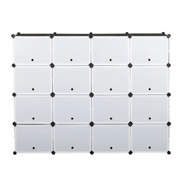 8-Tier Portable 64 Pair Shoe Rack Organizer 32 Grids Tower Shelf Storage Cabinet Stand Expandable for Heels, Boots, Slippers, Black view 5