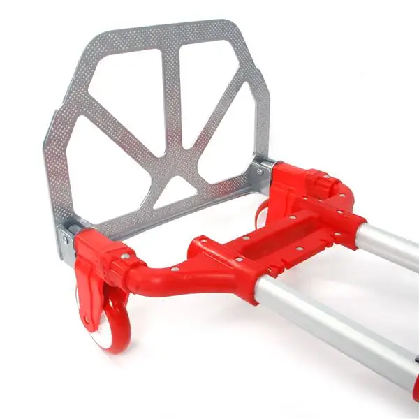 Portable Aluminium Cart Folding Dolly Push Truck Hand Collapsible Trolley Luggage Red view 3