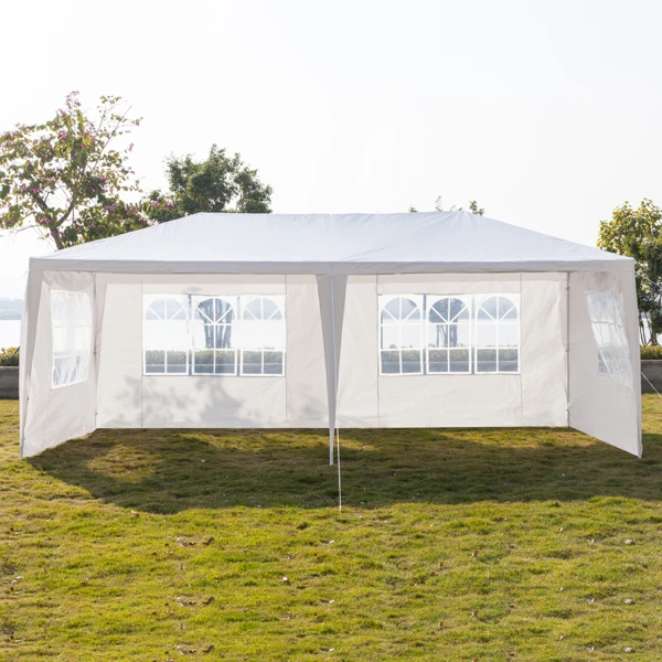 10'x20' Outdoor Party Tent with 6 Removable Sidewalls, Waterproof Canopy Patio Wedding Gazebo, White view 5