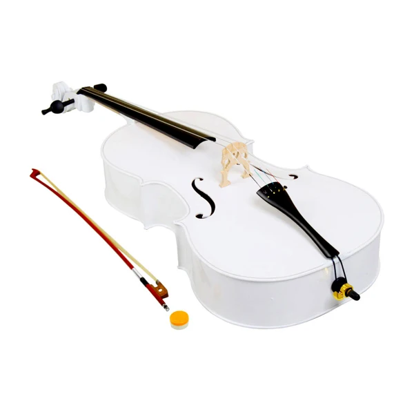 4/4 Wood Cello Bag Bow Rosin Bridge White view 4