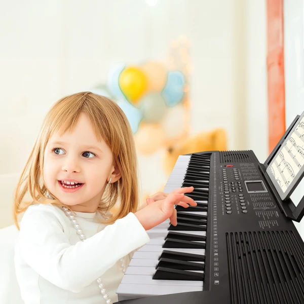 GEP-203 61 Key Keyboard with Piano Stand, Piano Bench, Built In Speakers, Headphone, Microphone, Music Rest, LED Screen, 3 Teaching Modes for Beginners view 5