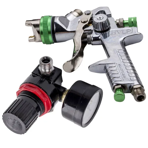 2.5mm HVLP Feed Car Air Spray Gun Kit W/ Regulator Gauge Paint Sprayer view 5