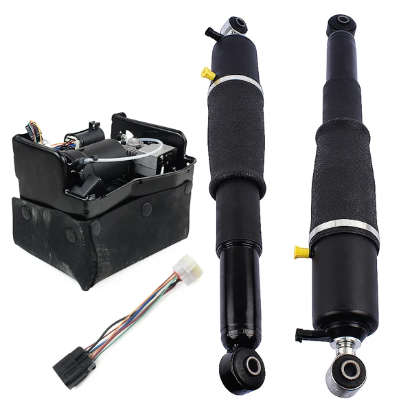 Pair Rear Air Suspension Shocks + Compressor Pump for Cadillac Escalade Chevrolet Avalanche Suburban 1500 Tahoe GMC Yukon 2001-2013 25979391 19300046 19299545 view 6