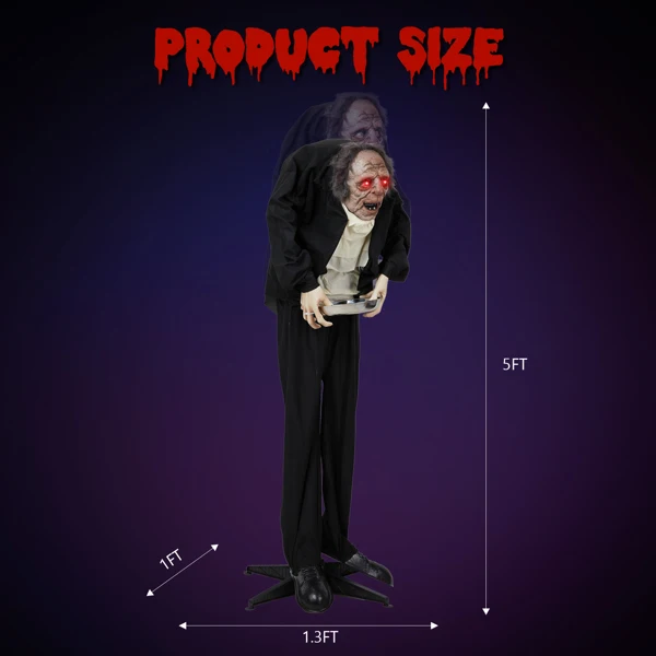 5ft Male servant Halloween Standing Decoration view 2