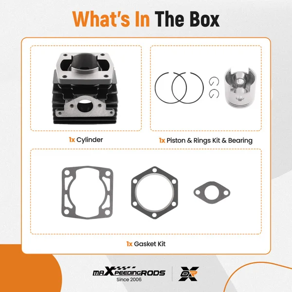 Cylinder Piston Top End Rebuild Kit for EZGO Golf Cart 2 Cycle Engine 1976-1988 view 2