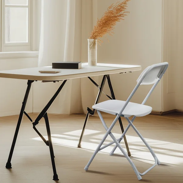 [Replace 10995986]10pcs Injection Molding Classic Garden Plastic Folding Chair White view 4