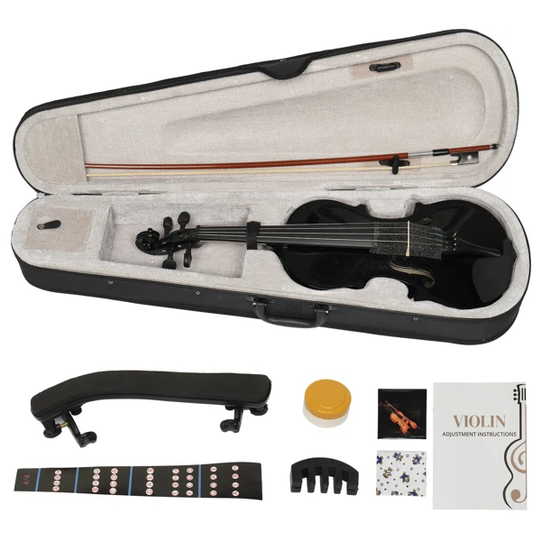 【Do Not Sell on AmazonFull Size 4/4 Violin Set for Adults Beginners Students with Hard Case,Violin Bow,Shoulder Rest,Rosin,Extra Strings and Sordine view 2