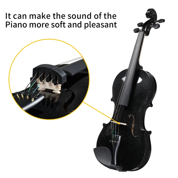 【Do Not Sell on AmazonFull Size 4/4 Violin Set for Adults Beginners Students with Hard Case,Violin Bow,Shoulder Rest,Rosin,Extra Strings and Sordine view 6