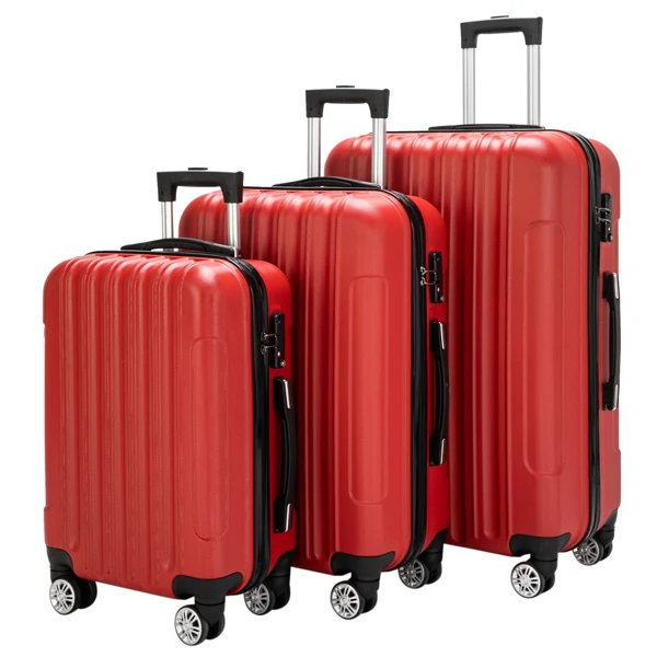 3-in-1 Multifunctional Large Capacity Traveling Storage Suitcase Luggage Set Red view 5
