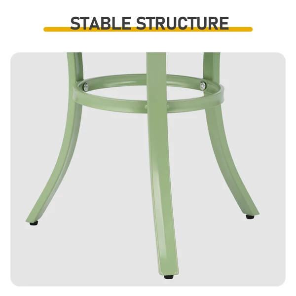Outdoor Round Side Table, Small Metal Table Patio End Table Coffee Bistro Table for Indoor Outdoor, Light Green view 3