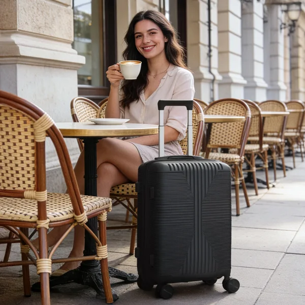 PP Trolley Case 20in Travel Suitcase Black view 2