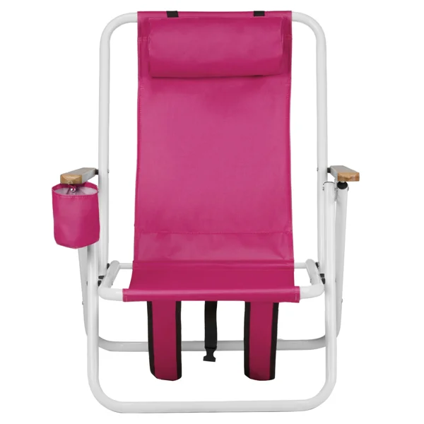 1 PC Barbie Pink Folding Beach Chair, 7.9 Inch Seat Height, 17.7 Inch Wide, 17.3 Inch Deep, Steel Tube Frame with Oxford Fabric, 120kg Load Capacity view 2