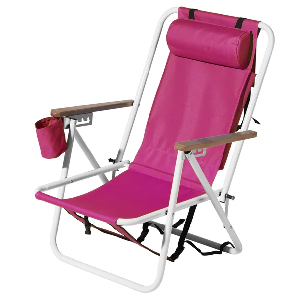 1 PC Barbie Pink Folding Beach Chair, 7.9 Inch Seat Height, 17.7 Inch Wide, 17.3 Inch Deep, Steel Tube Frame with Oxford Fabric, 120kg Load Capacity view 4