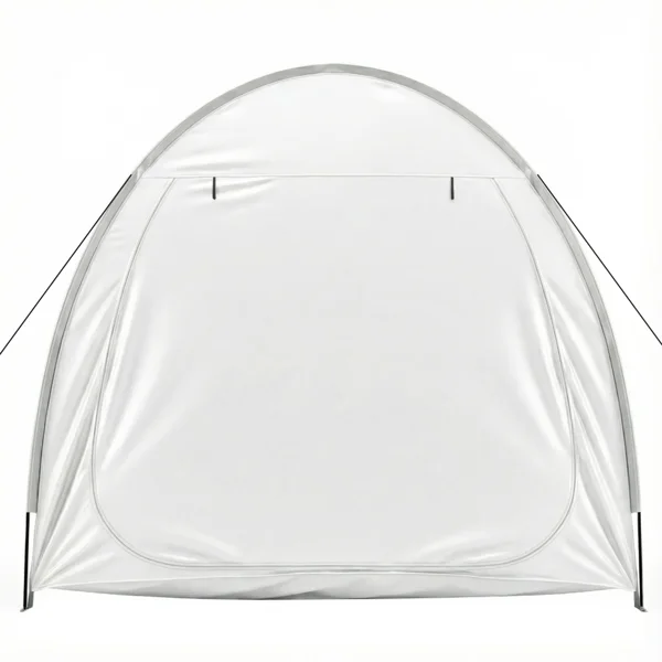 6.8x4.9FT Light Gray Arched Bicycle Storage Shed, 210D PU Silver Coated Oxford, Black Fiberglass Rod Frame, Front&Side Dual Doors, Inner Storage Bag & Portable Carry Bag view 4