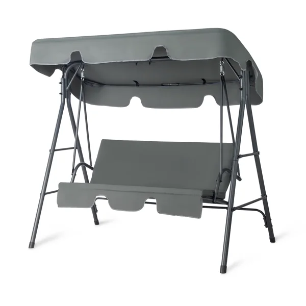 68*43*60 inch Dark Gray KD Style with Cushion Canopy Iron Oxford Fabric 250kg Iron Swing Set