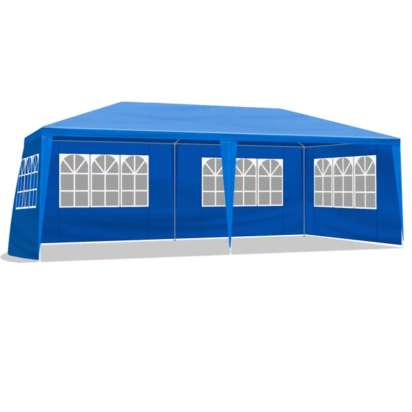 [Same Code:46477147]10'x20' Outdoor Party Tent with 6 Removable Sidewalls, Waterproof Canopy Patio Wedding Gazebo, Blue view 5