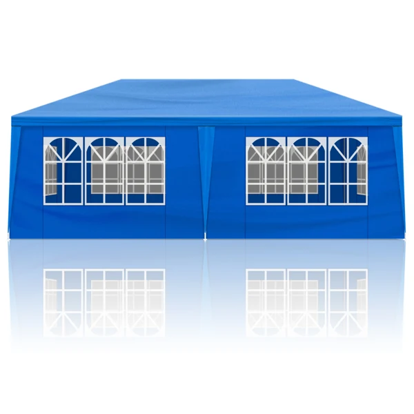 [Same Code:46477147]10'x20' Outdoor Party Tent with 6 Removable Sidewalls, Waterproof Canopy Patio Wedding Gazebo, Blue view 6