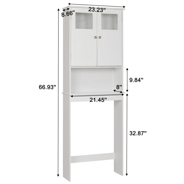 Double Doors Bathroom Cabinet White view 2