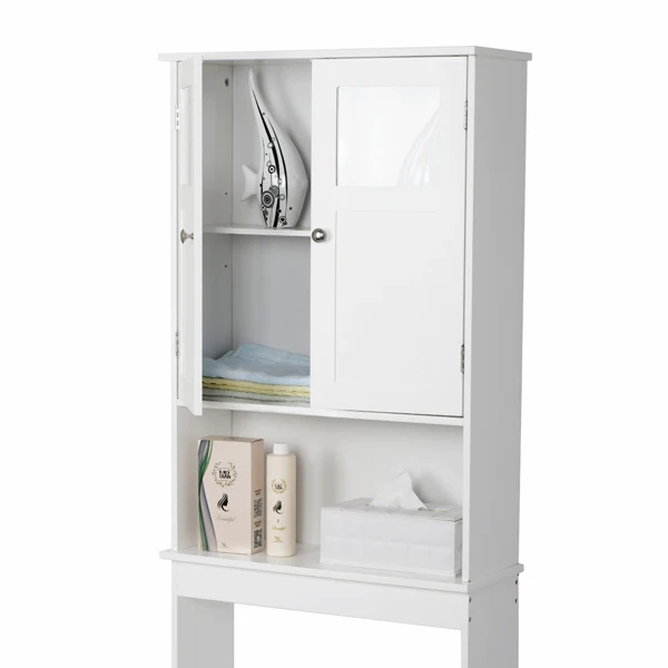 Double Doors Bathroom Cabinet White view 6