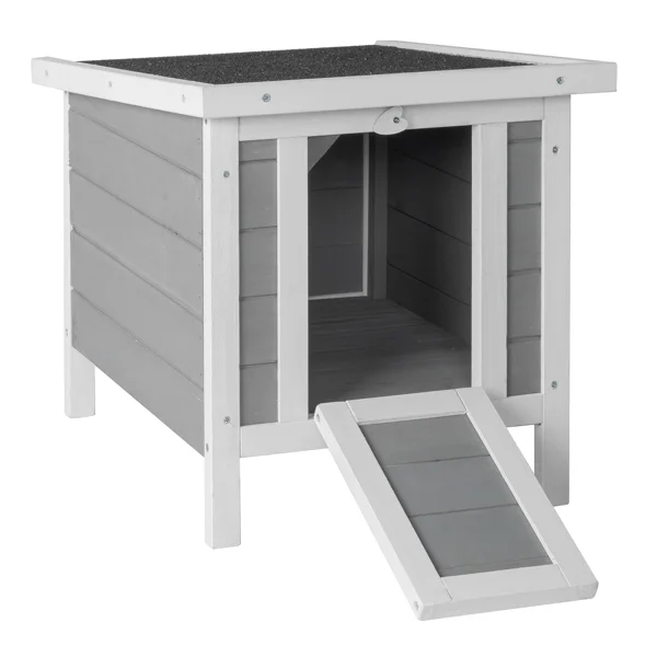 20" Wooden Waterproof Rabbit Hutch Pet Bunny Small Animal House Habitat Gray view 6