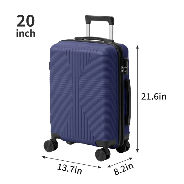 Non-TSA customs lock 4-in-1 PP trolley case, 16in, 20in, 24in, 28in PP, navy blue view 4