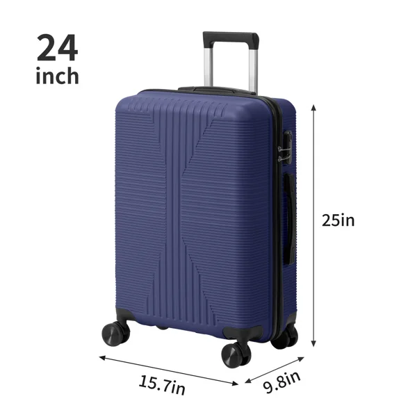 Non-TSA customs lock 4-in-1 PP trolley case, 16in, 20in, 24in, 28in PP, navy blue view 5