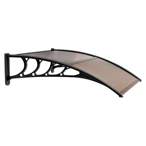 100 x 96cm Household Application Door & Window Rain Cover Eaves Brown Board & Black Holder view 2