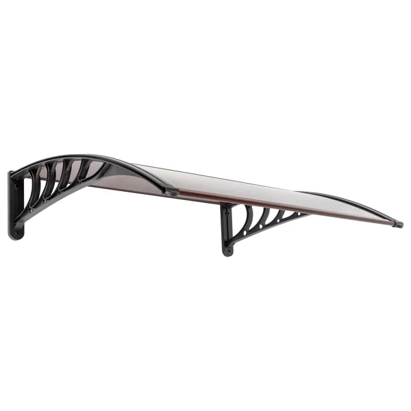 100 x 96cm Household Application Door & Window Rain Cover Eaves Brown Board & Black Holder view 3