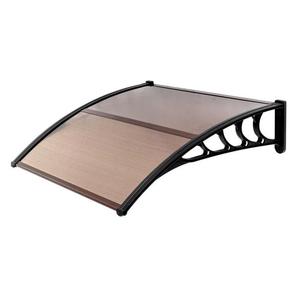 100 x 96cm Household Application Door & Window Rain Cover Eaves Brown Board & Black Holder view 6