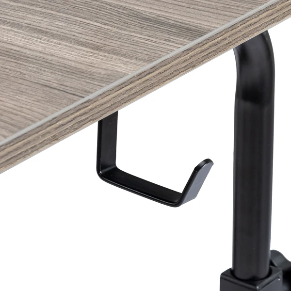 Grey Oak P2 15MM Particle Board with Melamine Coating Adjustable Computer Desk with 3 USB + 2 AC Outlets view 5