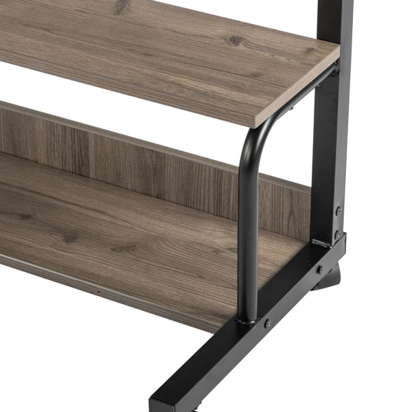 Grey Oak P2 15MM Particle Board with Melamine Coating Adjustable Computer Desk with 3 USB + 2 AC Outlets view 6
