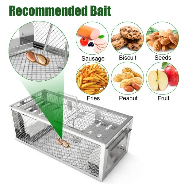 2 pcs Dual-Door Humane Rat Trap - Continuous Mouse Catching, Heavy-Duty Galvanized Iron Construction - Safe for Pets & Kids, Indoor/Outdoor Use, 3S Quick Setup view 3